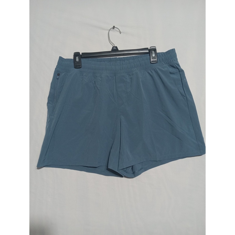 All in Motion Men's Blue Athletic Shorts L Drawstring Elastic Waist Pockets Line